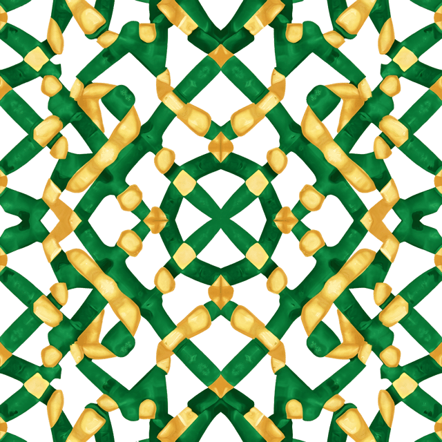 Free transparent PNG: Abstract Interlocking Diamonds Clipart in Gold and Emerald Green