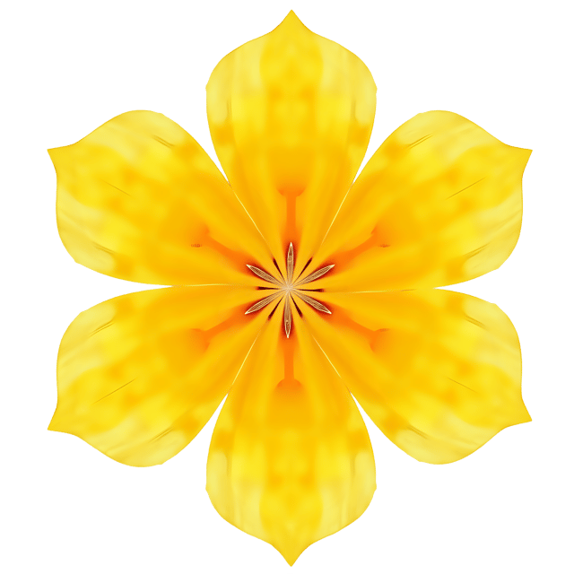 Free transparent PNG: Bright Yellow Symmetrical Decoration PNG with Polished Edges