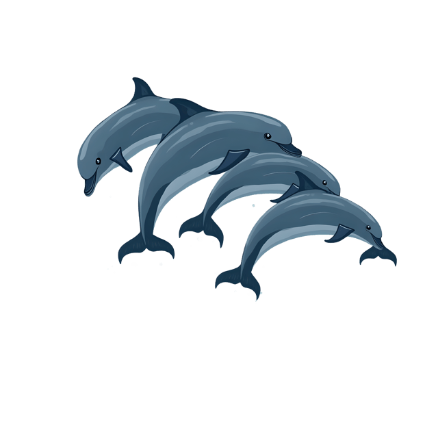 Free transparent PNG: Synchronized Dolphins PNG Transparent Background for Marine Life and Underwater Art