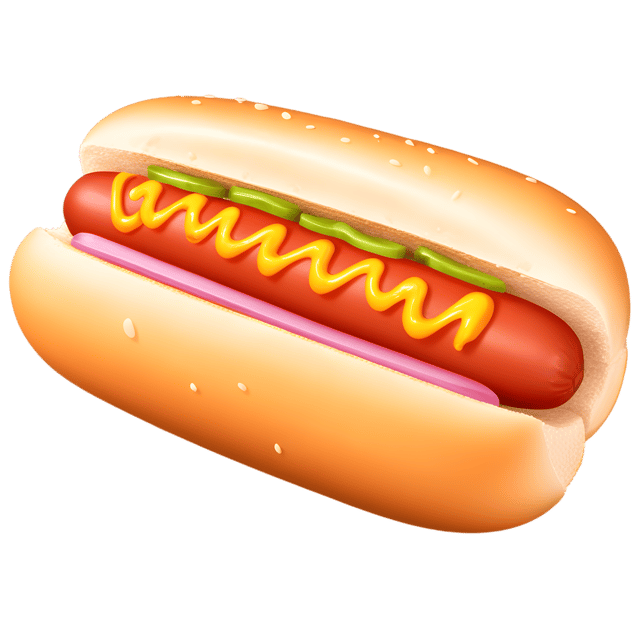 Free transparent PNG: Sizzling Hot Dog with Mustard and Onions Transparent PNG for Food Illustrations