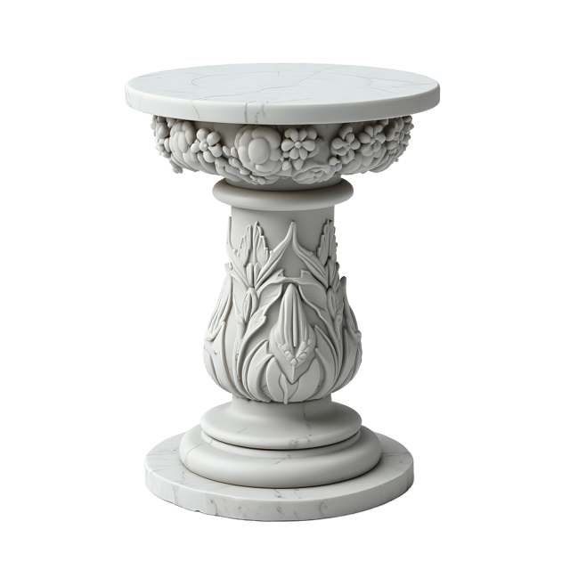 Free transparent PNG: Floral Marble Pedestal  Elegant Decorative Clipart, free download png