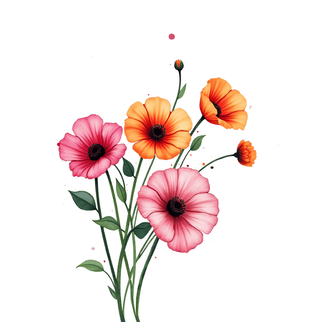 Free transparent PNG: Flowers Shooting Out With Paint Splashes  Abstract Art Clipart, free download png