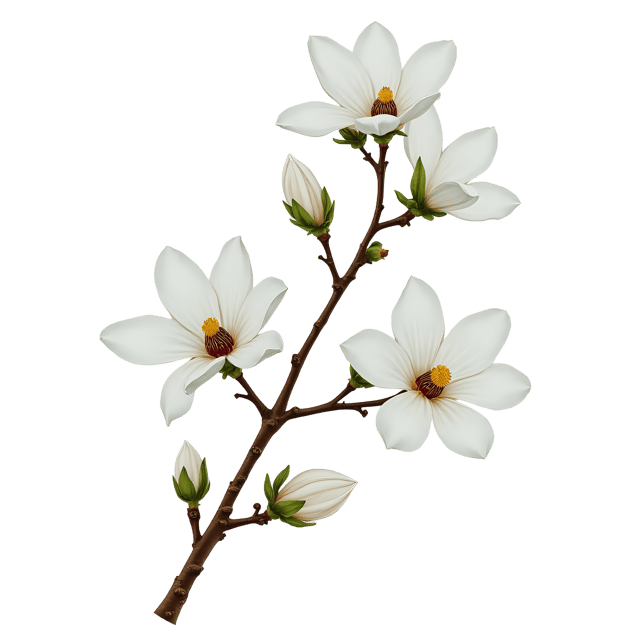 Free transparent PNG: White Magnolias on Tree Branch Transparent Background PNG
