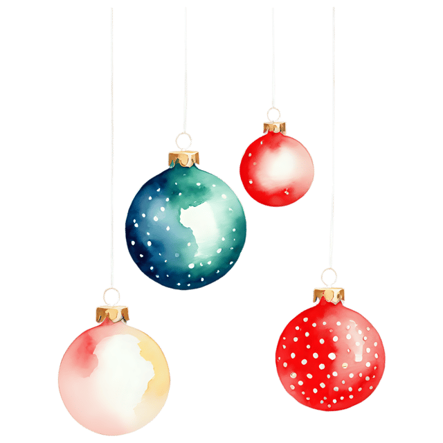 Free transparent PNG: Watercolor Christmas Ornament PNG – Transparent Gentle Illustration