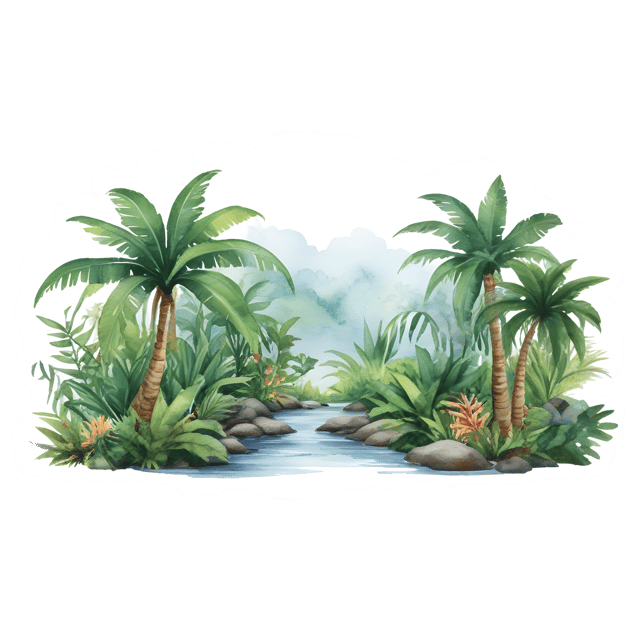 Free transparent PNG: Rainforest Landscape with Transparent Background PNG Format