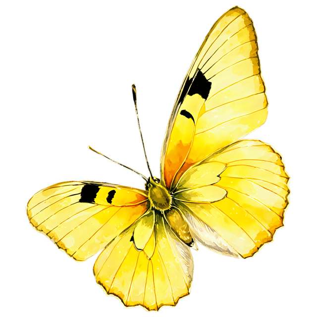 Free transparent PNG: Clouded Yellow Butterfly Transparent PNG - Watercolor Style Illustration