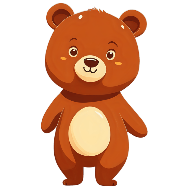 Free transparent PNG: Cute Cartoon Bear Illustration with Transparent Background