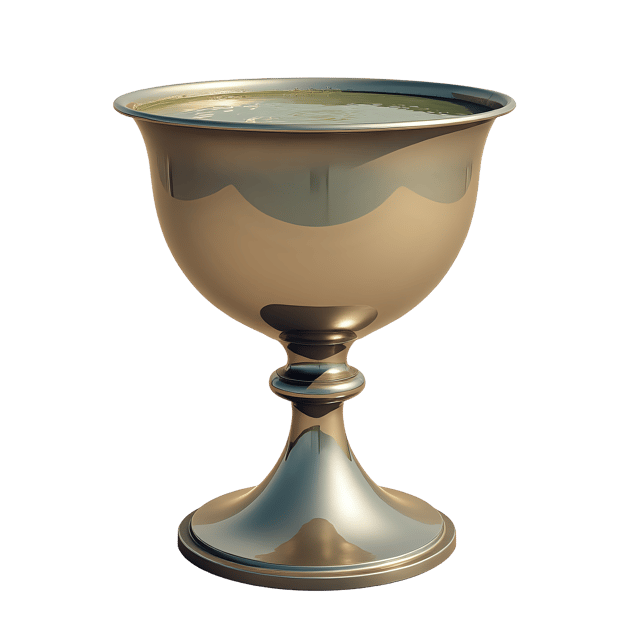 Free transparent PNG: Silver Chalice with Shimmering Liquid PNG Image for Art and Design Projects