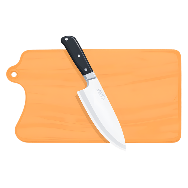 Free transparent PNG: Chefs Knife on Cutting Board Transparent PNG