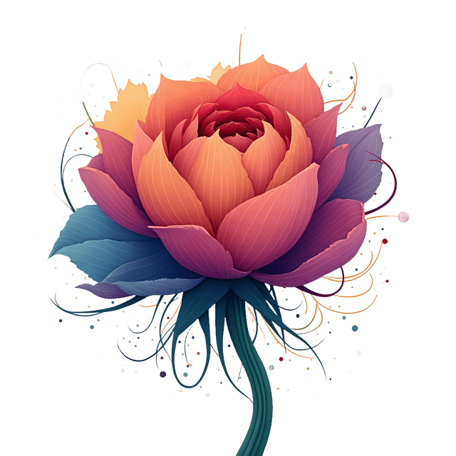 Free transparent PNG: Fantasy Bloom with Colorful Swirls PNG Clipart  Perfect for Decorative and Creative Projects