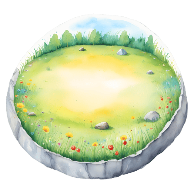 Free transparent PNG: Vibrant Meadow with Natural Stone Circle PNG Image