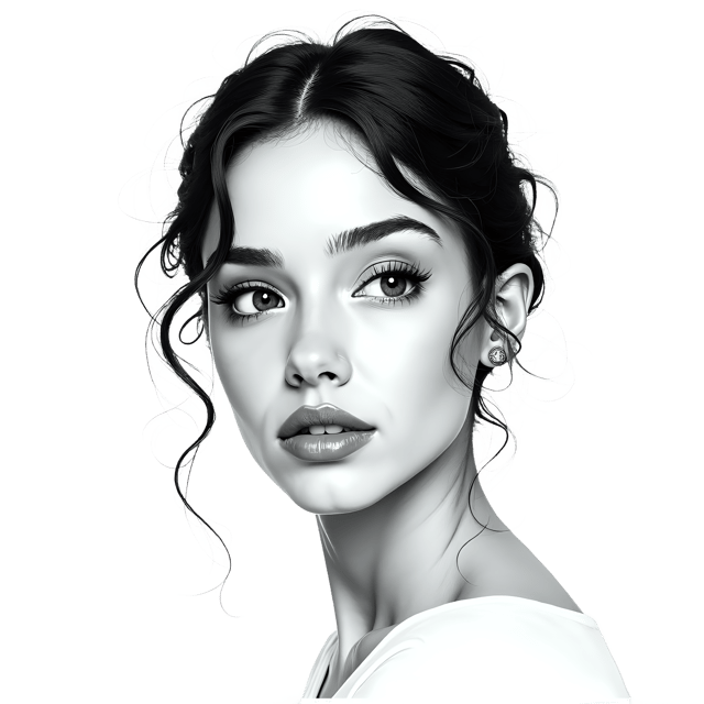Free transparent PNG: Black and White Portrait PNG  Versatile Art for Decor, Crafts  Design Projects