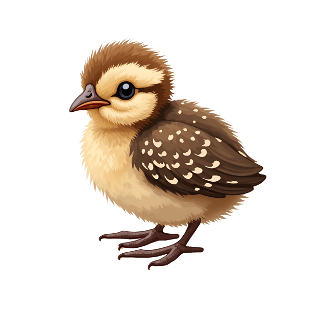 Free transparent PNG: Tiny Quail Chick Speckled Brown Feather Illustration for Nature and Bird Themed Clipart
