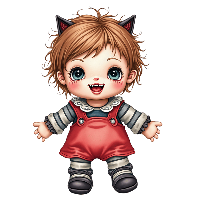 Free transparent PNG: Doll with Button Eyes and Fangs  Unique Character Clipart, free png download