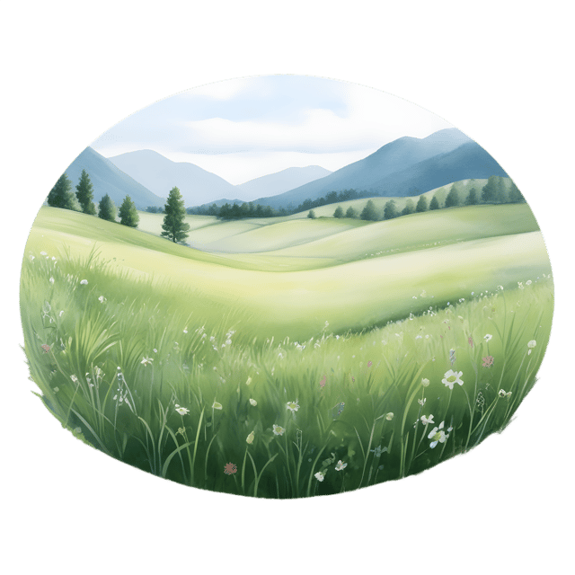 Free transparent PNG: Serenity in Nature Transparent Meadow PNG for Nurseries and Crafts
