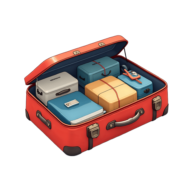 Free transparent PNG: Organized Suitcase Interior  Travel Luggage Clipart, free downloadable png