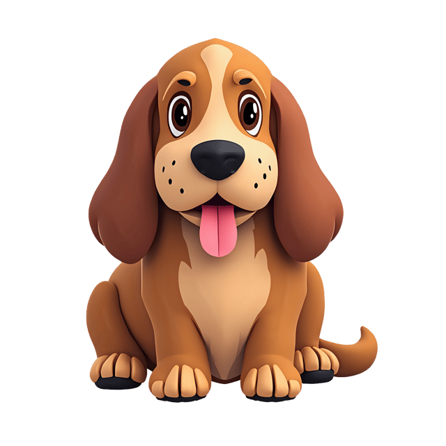 Free transparent PNG: Brown Basset Hound with Long Ears and Gentle Eyes on Transparent Background - PNG Format
