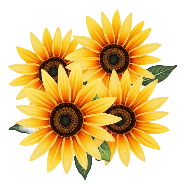 Free transparent PNG: Yellow Petal Sunflowers with Dark Brown Centers PNG Transparent Background