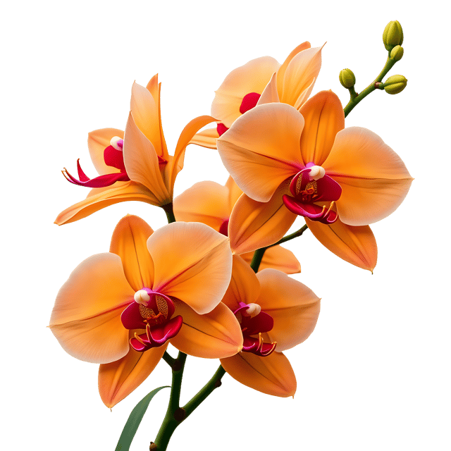 Free transparent PNG: Orange Orchids and Lilies PNG with Transparent Background for Floral Design