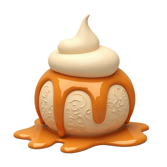 Free transparent PNG: Drizzled Caramel Scoop with Whipped Cream  Dessert Clipart, free download png