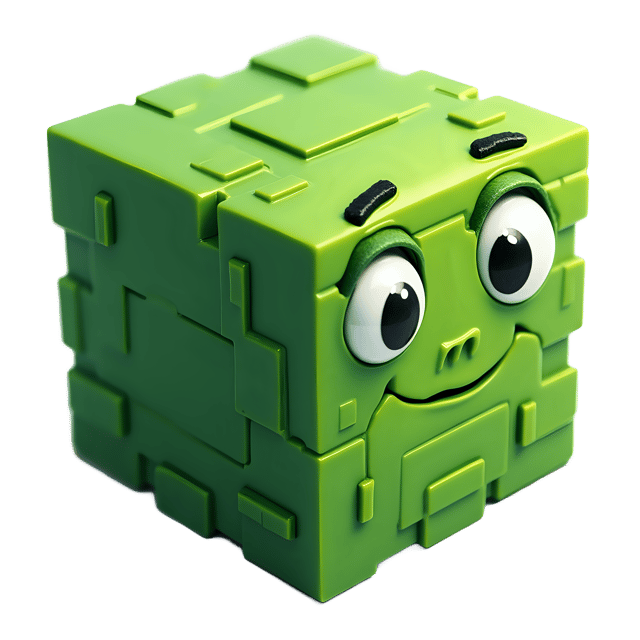 Free transparent PNG: Patchouli-Green Cube PNG with Transparent Background for Modern Design