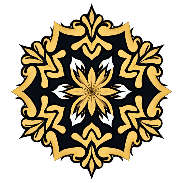 Free transparent PNG: Symmetrical Gold and Black Design with Transparent Background