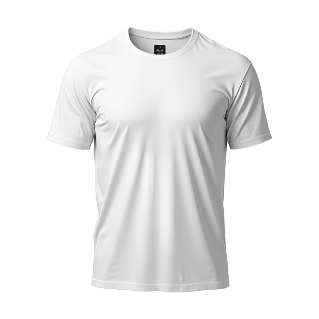 Free transparent PNG: White T-Shirt with Bold Black Typography Design on Pure White Background