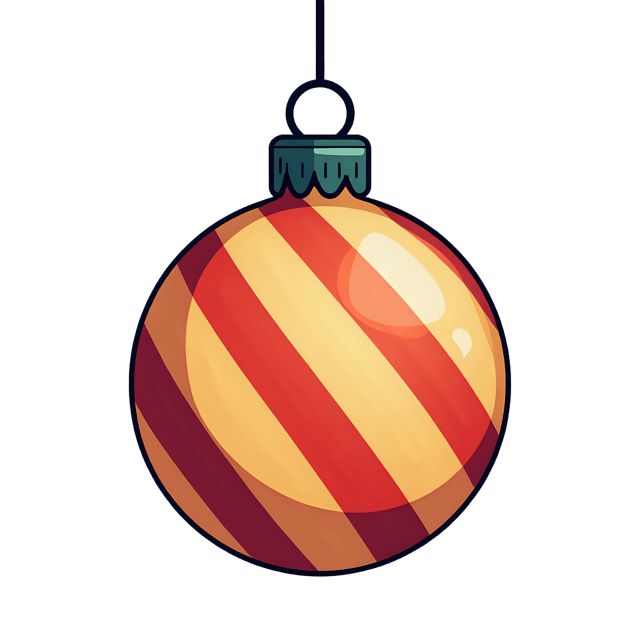 Free transparent PNG: Striped Holiday Ornament  Bold Line Art Clipart, Free PNG Download