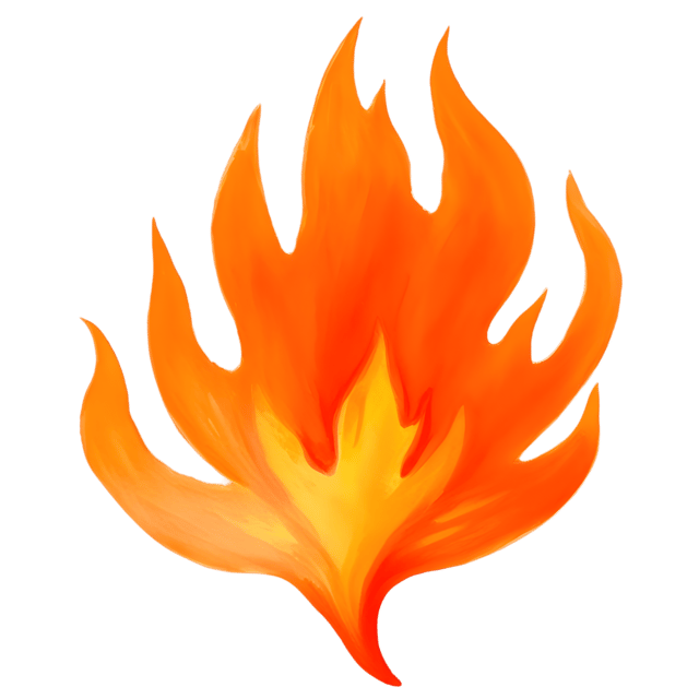 Free transparent PNG: Bright Orange Flame PNG with Transparent Background for Art and Design