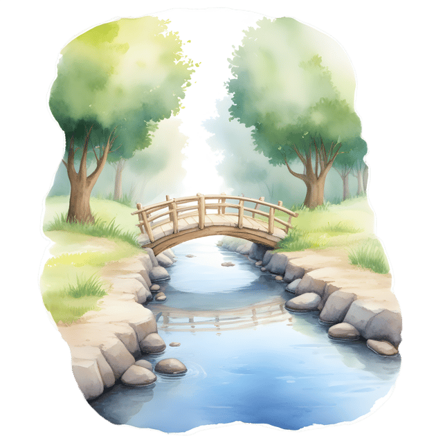 Free transparent PNG: Rustic Bridge Reflection PNG Transparent Background Design for Nature and Water Scene Art