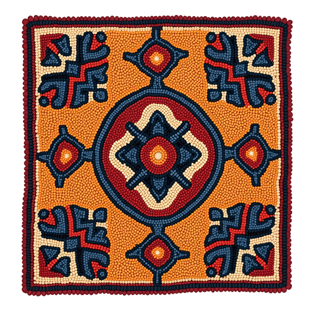 Free transparent PNG: Beaded Wall Art Panel with Geometric Shapes and Cultural Influences - PNG Clipart