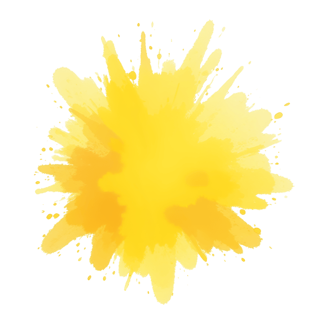 Free transparent PNG: Luminous Yellow Splatter and Ethereal Watercolor Layers Illustration