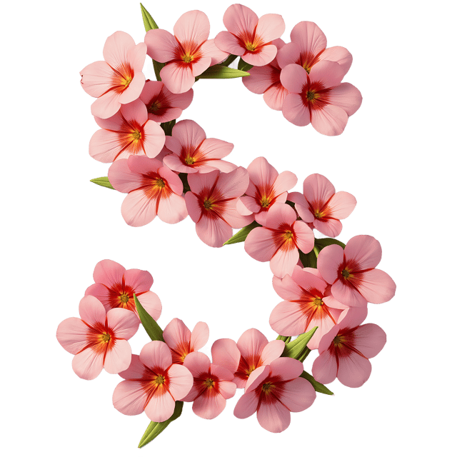 Free transparent PNG: Freesia Letter S PNG Design for Floral and Sweet Decorations