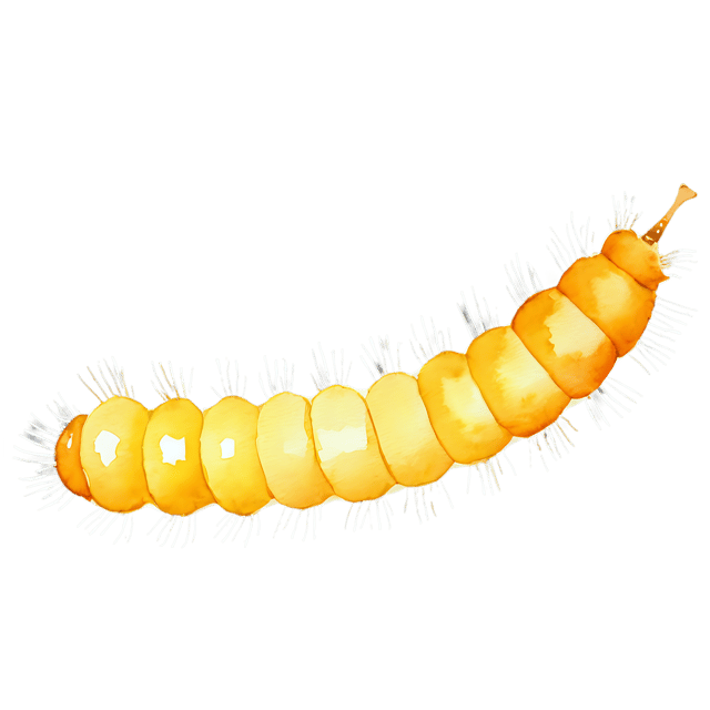Free transparent PNG: Watercolor Caterpillar PNG – Transparent Background Natural Art