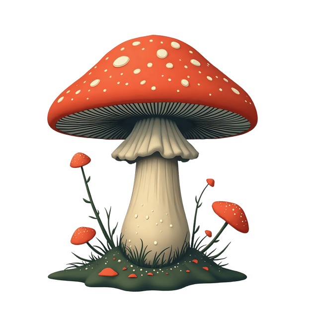 Free transparent PNG: Transparent Background Mushroom with Umbrella PNG Image for Crafting and Decor