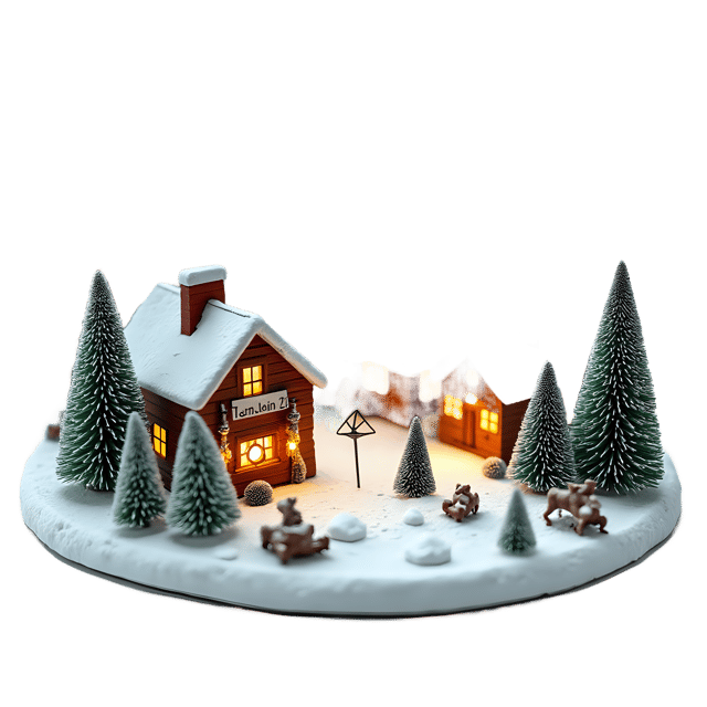 Free transparent PNG: Winter Village Diorama