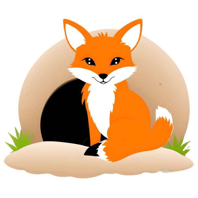 Free transparent PNG: Curious Fox Peeking Out of a Burrow PNG with Transparent Background