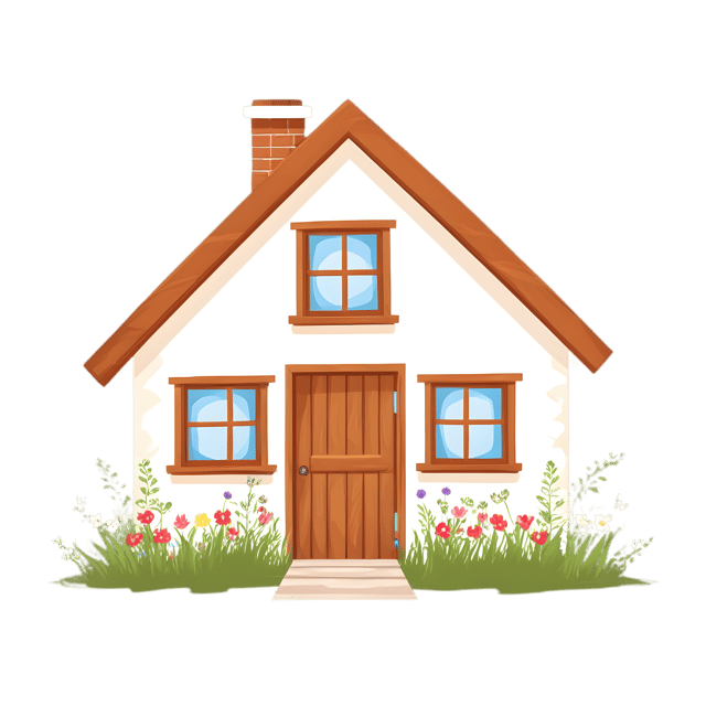 Free transparent PNG: Floral Rustic Cottage PNG Illustration with Transparent Background