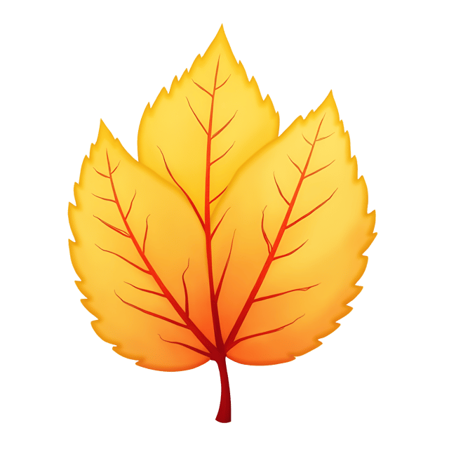 Free transparent PNG: Golden-Yellow Leaf with Red Base Watercolor Illustration