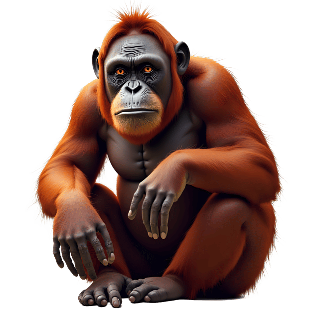 Free transparent PNG: Orangutan PNG Clipart  Perfect for Conservation and Educational Use
