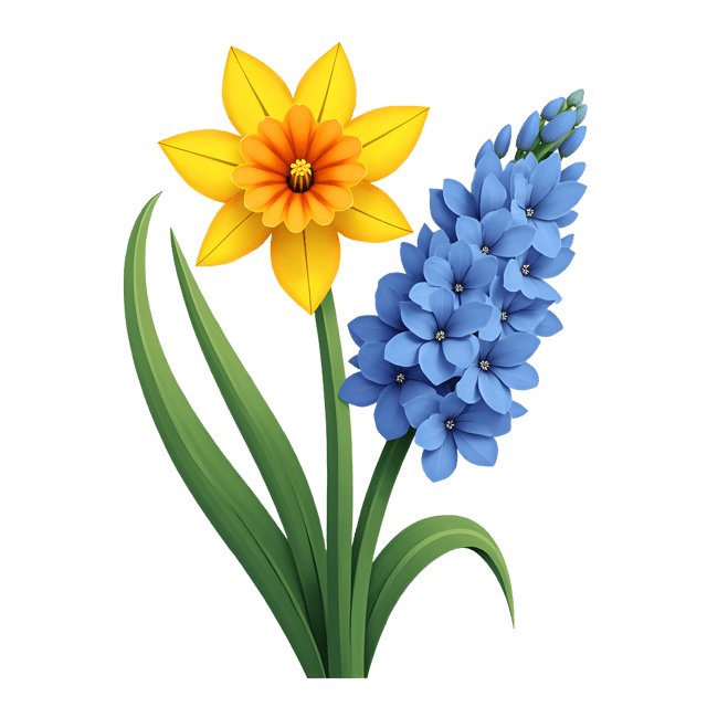 Free transparent PNG: Daffodil and Hyacinth PNG Clipart  Beautiful Spring Bouquet for Crafts  Decor