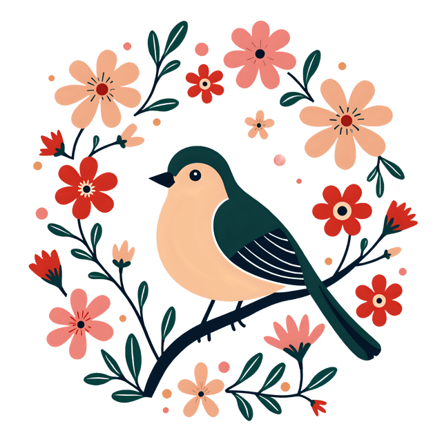Free transparent PNG: Floral and Bird Motif  Nature Clipart, free transparent png download