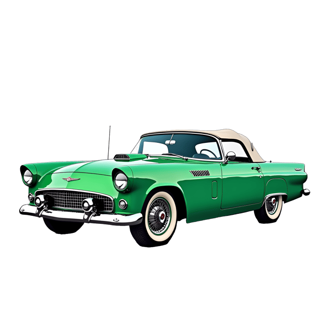 Free transparent PNG: 1950s Green Convertible Vinyl Roof and Chrome Trim Isolated on White Background