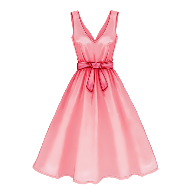 Free transparent PNG: Casual Pink Dress PNG with Transparent Background for Fashion and Design