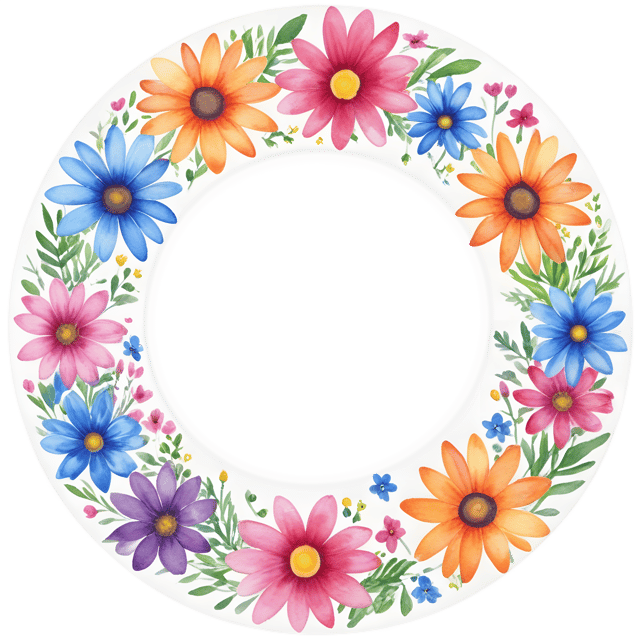 Free transparent PNG: Bloom-Filled Meadow Circle Vibrant Colors on Transparent Background PNG