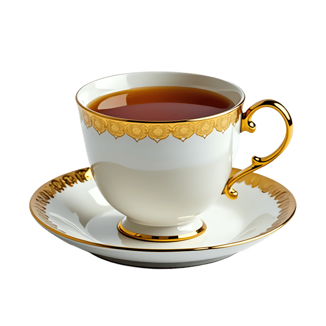 Free transparent PNG: Gold-rimmed Tea Cup PNG Clipart  Elegant Design Element for Projects