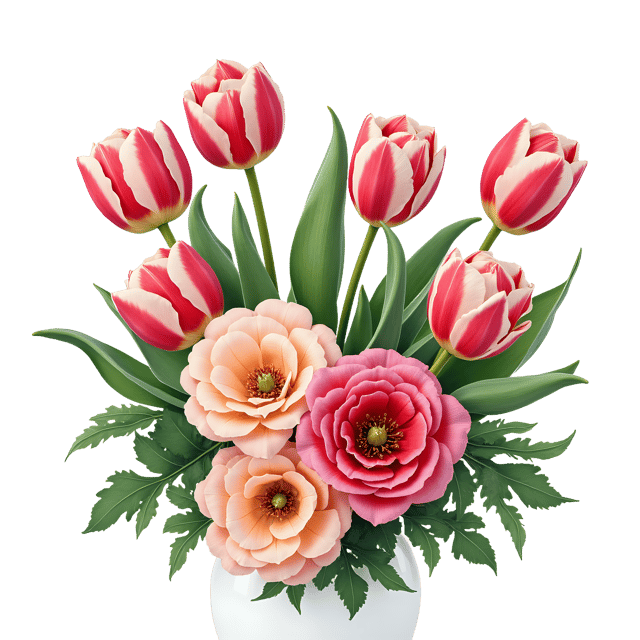Free transparent PNG: Regency Stripe Arrangement  Striped Tulips and Roses Clipart, free png download