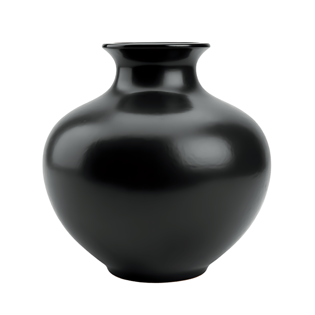 Free transparent PNG: Minimalist Sleek Black Pottery Vase PNG for Modern and Artistic Design