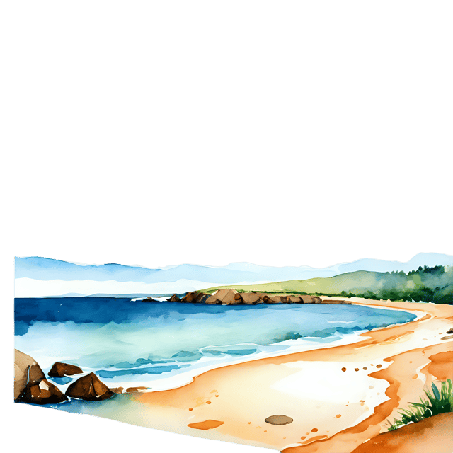Free transparent PNG: Watercolor Beach Landscape Transparent PNG - Gentle Illustration for Designers & Creators