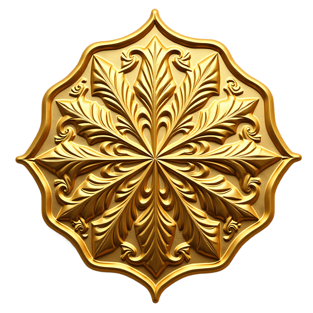 Free transparent PNG: Gold Foil Symmetrical Design with Delicate Patterns for Art and Crafts